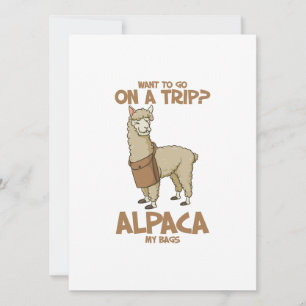 Woll, auf eine Reise zu gehen? Alpaca My Bags Road Feiertagskarte