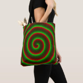 Woll, das Rot zu ändern? Blinkende grüne Spirale. Tasche (Von Nahem)