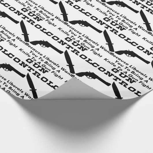 Woll dir, ein Messer in einen Schusswaffenkampf zu Geschenkpapier (Ecke)