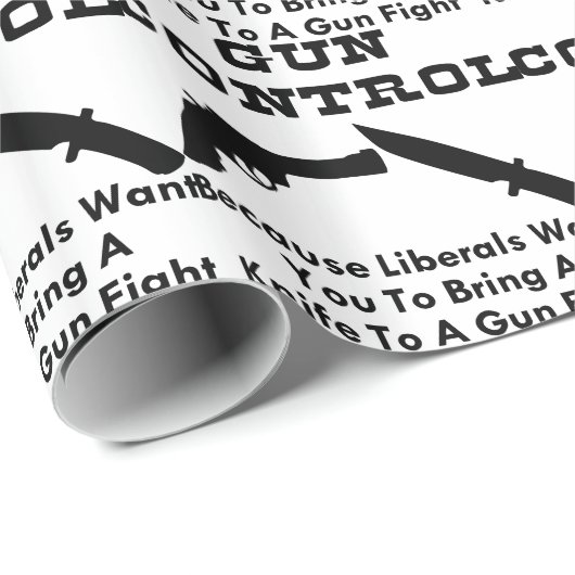 Woll dir, ein Messer in einen Schusswaffenkampf zu Geschenkpapier (Rolleneckpunkt)