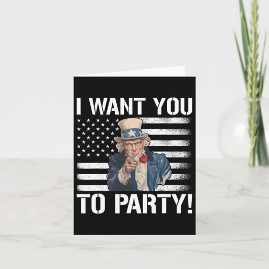 Woll dir Party Uncle Sam Funny 4. Juli Karte (Vorderseite)
