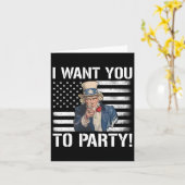 Woll dir Party Uncle Sam Funny 4. Juli Karte (Gelbe Blume)