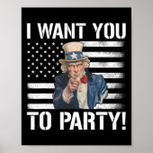 Woll dir Party Uncle Sam Funny 4. Juli Poster (Vorne)