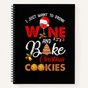 Woll Drink Wine Bake Weihnachtskostüm Geschenk Notizblock