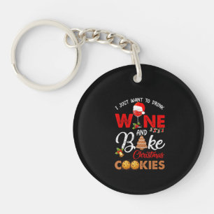 Woll Drink Wine Bake Weihnachtskostüm Geschenk Schlüsselanhänger
