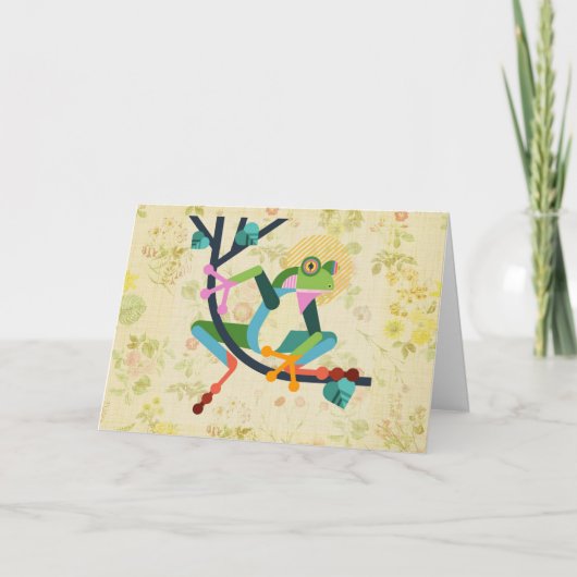 "Woll einfach, "Hi" leere geklappte Karte zu sagen (Vorderseite)