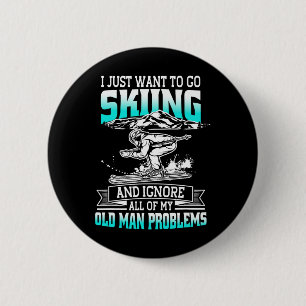 Woll einfach Skifahren und alte Menschenprobleme i Button