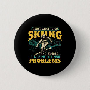 Woll einfach Skifahren und alte Menschenprobleme i Button