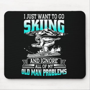 Woll einfach Skifahren und alte Menschenprobleme i Mousepad