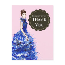 Woll einfach, um dir zu danken Lady mit blauem Kle