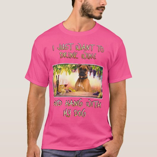 Woll einfach Wein trinken Hang W Boxer T-Shirt (Vorderseite)