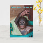 Woll einfach zu Say Hi - Wave Orangutan Karte (Gelbe Blume)