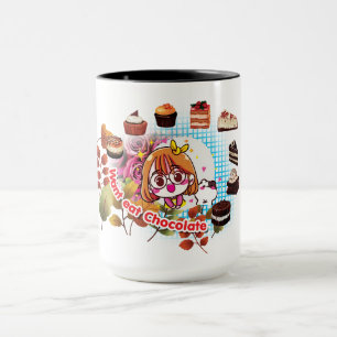 Woll essen Schokolade Kuchen Tasse