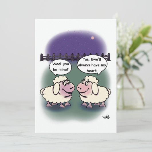 Woll-Flachkarte Karte (Stehend Vorderseite)