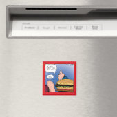 Woll Fries damit? Cartoon Magnet (In Situ (Geschirrspüler))