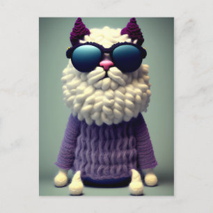 Woll - Hund # 1  Postkarte