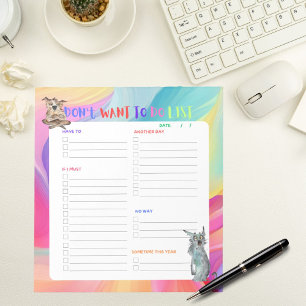 Woll nicht, die Hausarbeit in Listen zu erledigen Notizblock