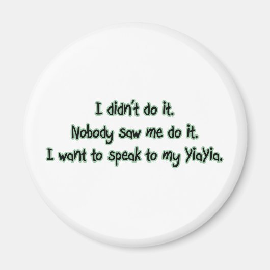 Woll zu sprechen mit YiaYia Magnet (Vorne)