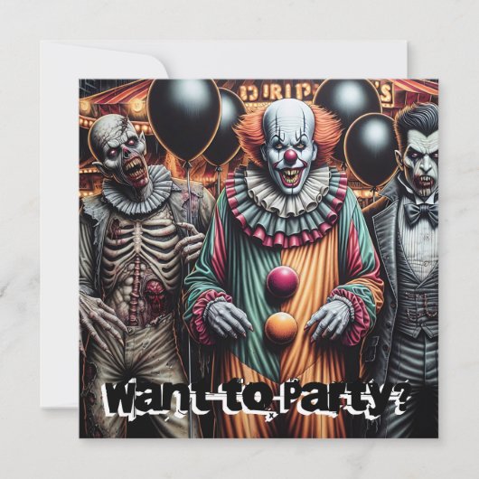 Woll zum Party? Clown, Vampire und Zombie Hallowee (Vorderseite)