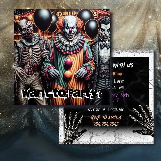 Woll zum Party? Clown, Vampire und Zombie Hallowee