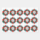 Wollbälle pompösen Weihnachtskranz Geschenkpapier Set (Vorderseite 3)