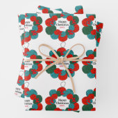 Wollbälle pompösen Weihnachtskranz Geschenkpapier Set (Beispiel)