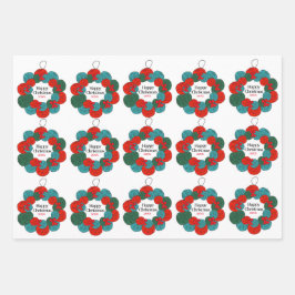 Wollbälle pompösen Weihnachtskranz Geschenkpapier Set