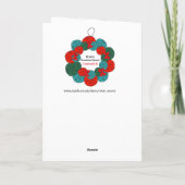 Wollbälle pompösen Weihnachtskranz Karte (Rückseite)