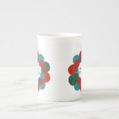 Wollbälle pompösen Weihnachtskranz Porzellantasse (Vorderseite)