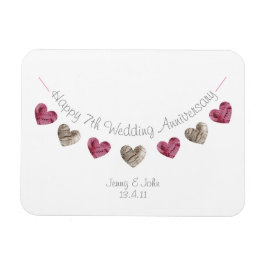 Wolle 7. Hochzeitstag Geschenk Magnet