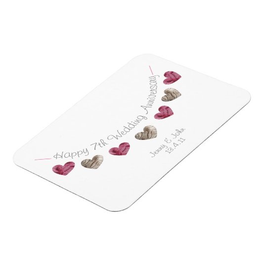 Wolle 7. Hochzeitstag Geschenk Magnet (Linke Seite)