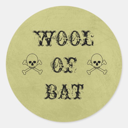 Wolle Bat Label Halloween Potion Bonbons Bar Runder Aufkleber (Vorderseite)