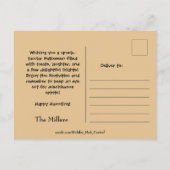 Wolle Halloween Bull Sheet Bull Ghost Postkarte (Rückseite)