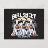 Wolle Halloween Bull Sheet Bull Ghost Postkarte (Vorderseite)