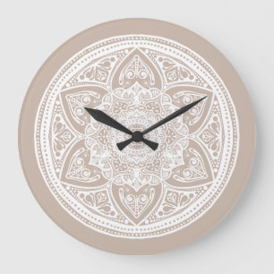 Wolle Mandala Große Wanduhr