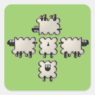 Wolle Quadratischer Aufkleber