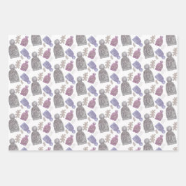 Wolle Strick Hats Wasserfarbe Handgemalt Geschenkpapier Set