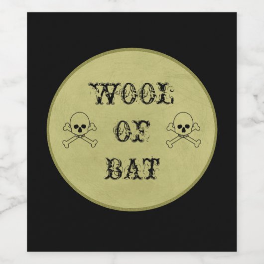Wolle von Bat Halloween Weinetikett (Einzelnes Label)