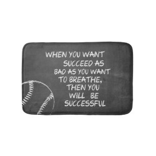 Wollen Sie, um dem motivierend Baseball zu folgen Badematte