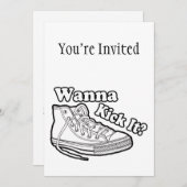 Wollen Sie, um es zu treten Turnschuhe Einladung (Vorne/Hinten)