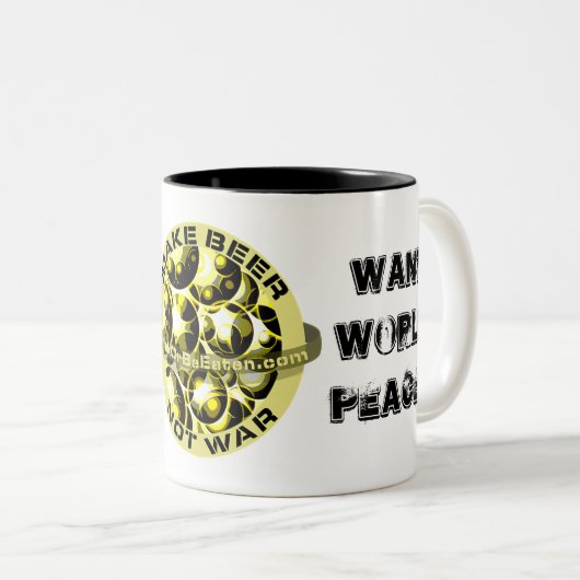 Wollen Sie Weltfrieden? Zweifarbige Tasse (VorderseiteRechts)
