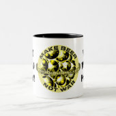 Wollen Sie Weltfrieden? Zweifarbige Tasse (Mittel)