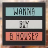 wollen verkaufen Immobilien Real Anwesen Zuhause u Fensteraufkleber (Blatt 2)