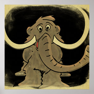 Wollhaarmammut im Vintage-Look Poster