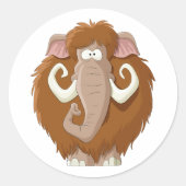 Wollhaarmammut Süßes Prähistorisches Tier Runder Aufkleber (Vorderseite)
