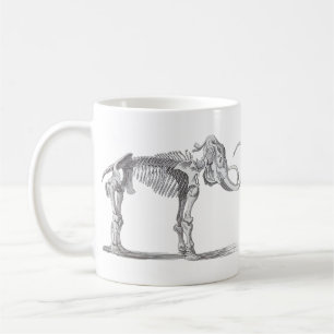 Wollhaarmammut und Skelett Vintage Evolution Kaffeetasse