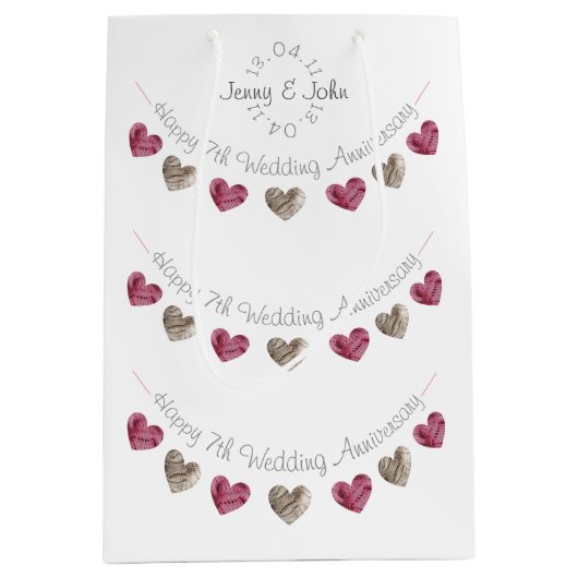 Wollherz 7. oder Hochzeitsgeschenk Mittlere Geschenktüte (Vorderseite)