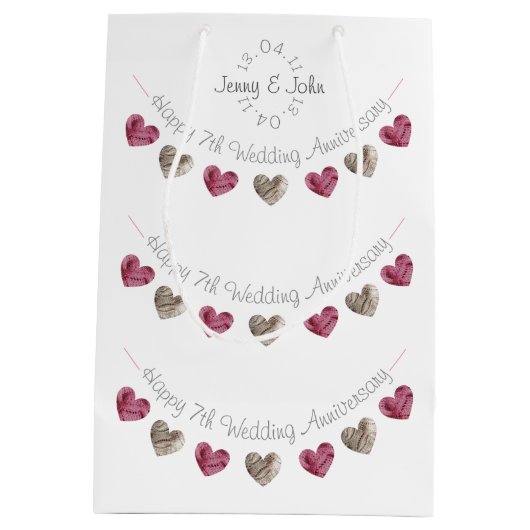 Wollherz 7. oder Hochzeitsgeschenk Mittlere Geschenktüte (Rückseite)