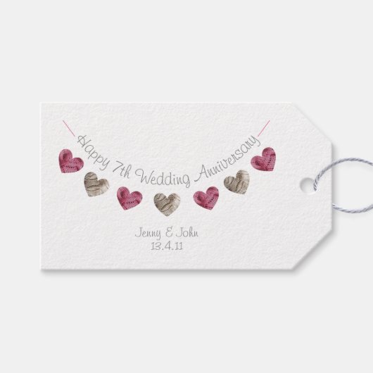 Wollherz personalisiert 7. geschenkanhänger (Vorderseite (Horizontal))