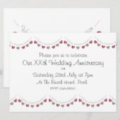 Wollherzen zum Hochzeitstag Einladung (Vorne/Hinten)